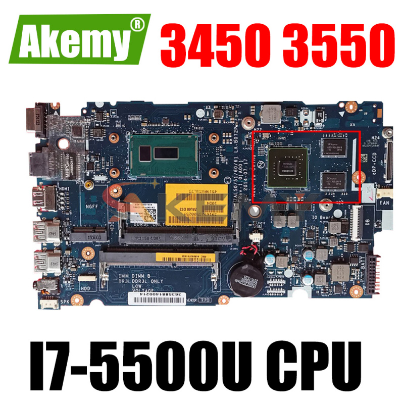 筆記本電腦Akemy CN-0KFY45 KFY45 FOR DELL戴爾Latitude 3450 3550筆記本電腦主板ZAL50 51 60 61 LA-B072P I7-5500U主板筆記本電腦