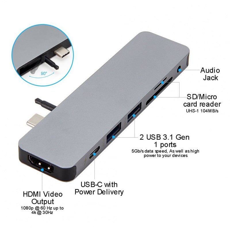 HyperDrive - 7-in-1 USB C Hub 集線器 [2色]