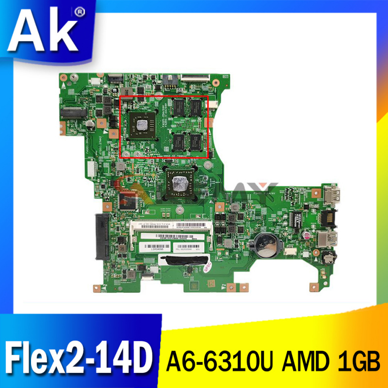 筆記本電腦FRU 5B20G00840 LF145M 448.00Y02.0011 適用於聯想 Flex2-14D 筆記本電腦主板 A6-6310U DDR3 AMD 1GB 全面測試