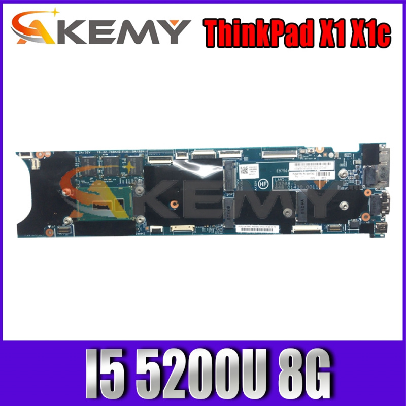 筆記本電腦Akemy 適用於聯想 ThinkPad X1 X1c 筆記本電腦主板 LMQ-2 MB 13268-1 I5 5200U 8G 質量保證100% 測試OK