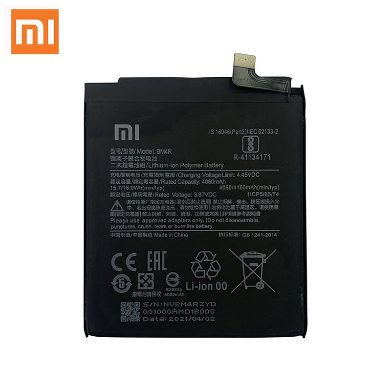 手機電池100% 原裝 XIAO MI BM4R 4160mAh 手機電池適用於小米 Mi 10 Lite 10Lite 5G Zoom 更換電池 Bateria