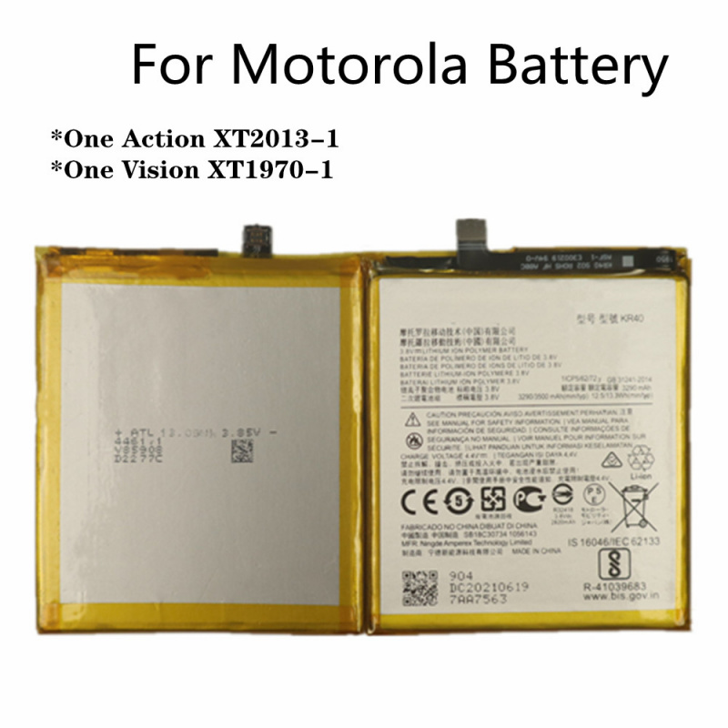手機電池原裝 3500mAh KR40 智能手機更換電池適用於摩托羅拉 Moto One Action XT2013-1   One Vision XT1970-1 電池