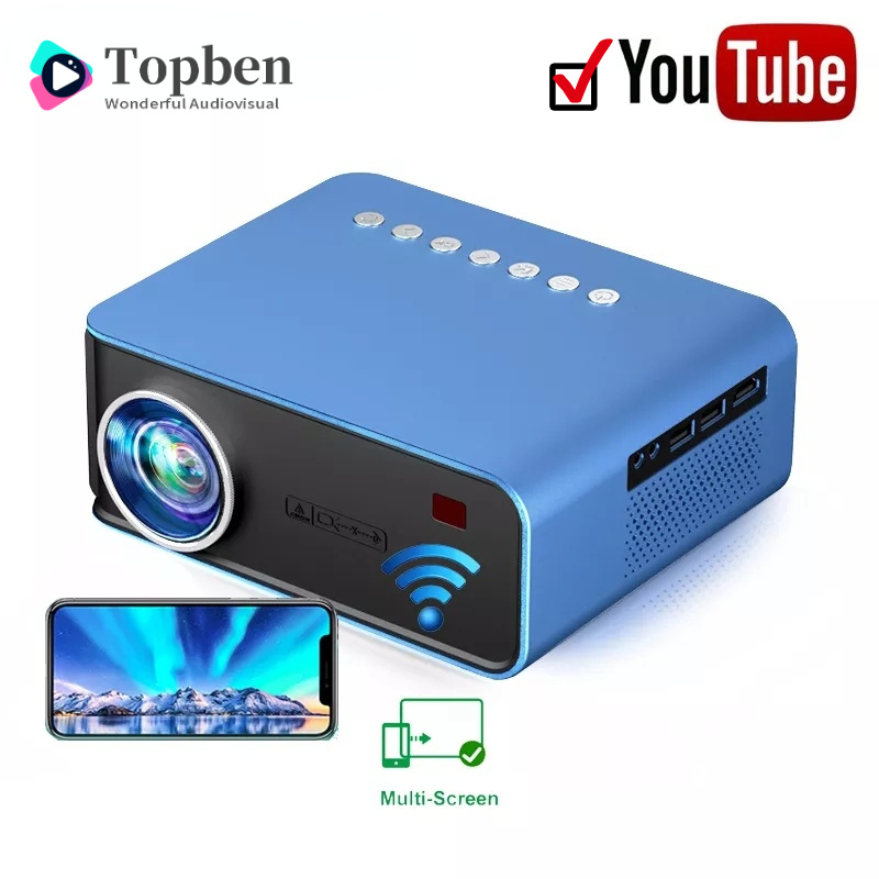 投影機Topben T4便攜式投影儀迷你1080P支持高清家庭影院內置Youtube手機電腦平板電腦鏡像wifi