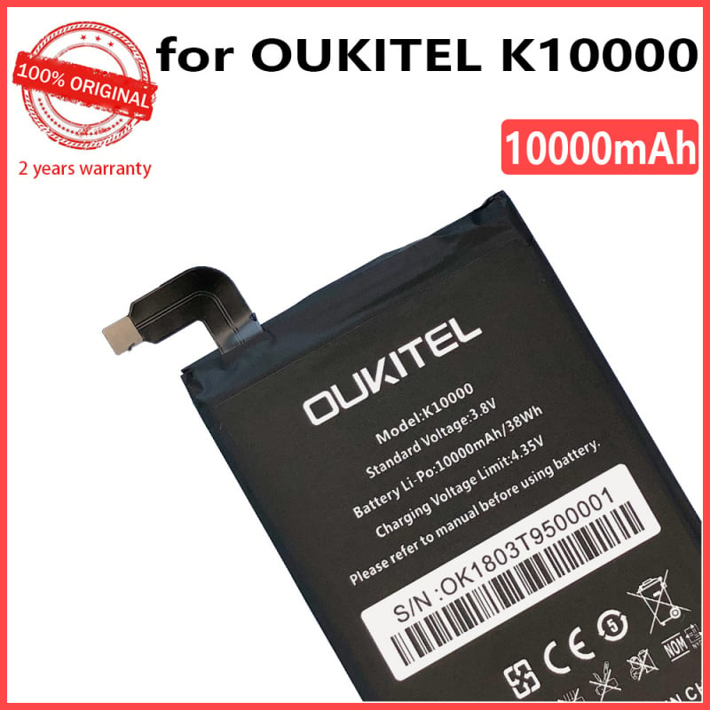 手機電池100% 原裝 10000mAh K10000 可充電電池適用於 Oukitel K10000 手機高品質電池，帶工具+追踪號碼