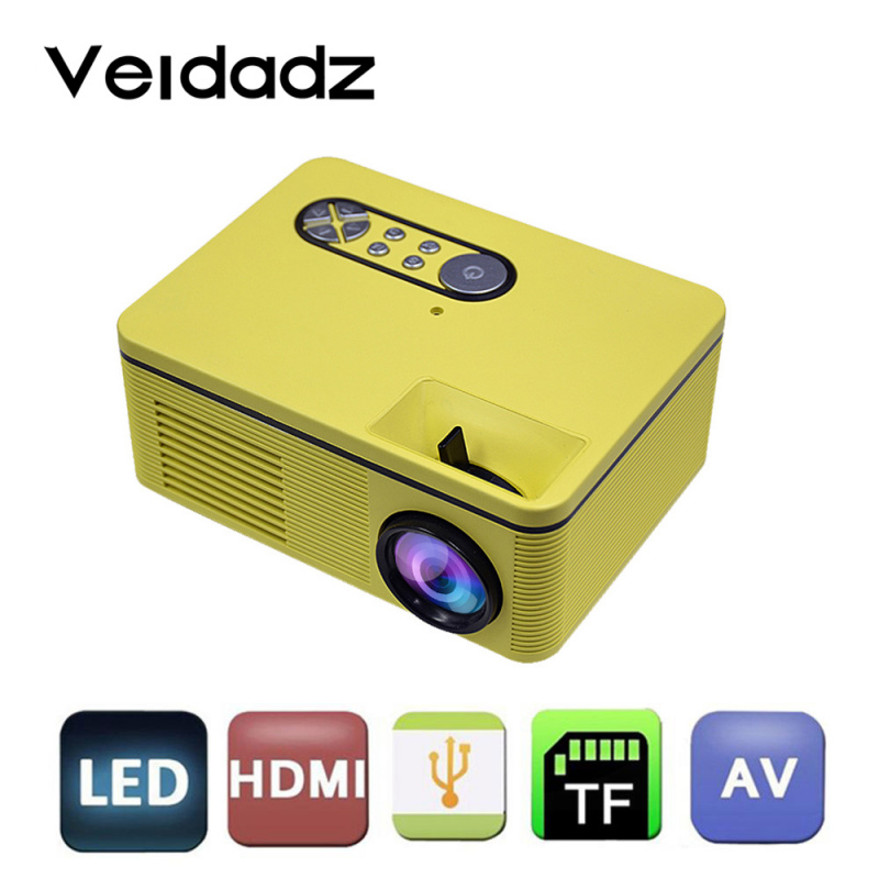 投影機VEIDADZ S361 便攜式迷你 LED 投影儀 320x240 像素 600 流明家庭媒體播放器內置揚聲器