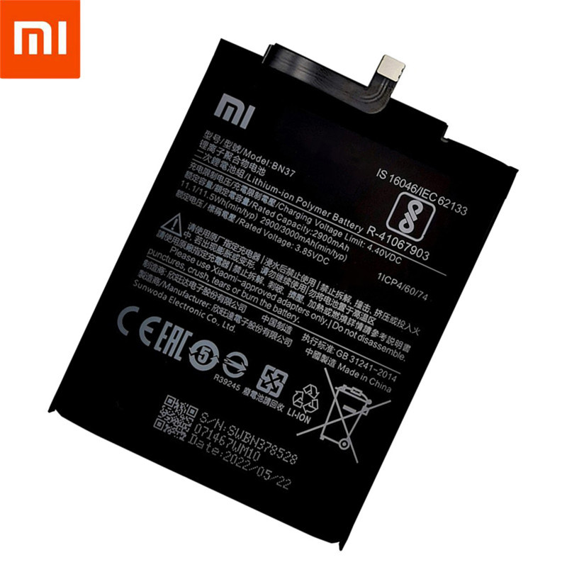 手機電池小米原裝手機電池 BN37 適用於小米 Redmi 6 紅米 6A 3000mAh 高品質更換電池零售包 + 工具