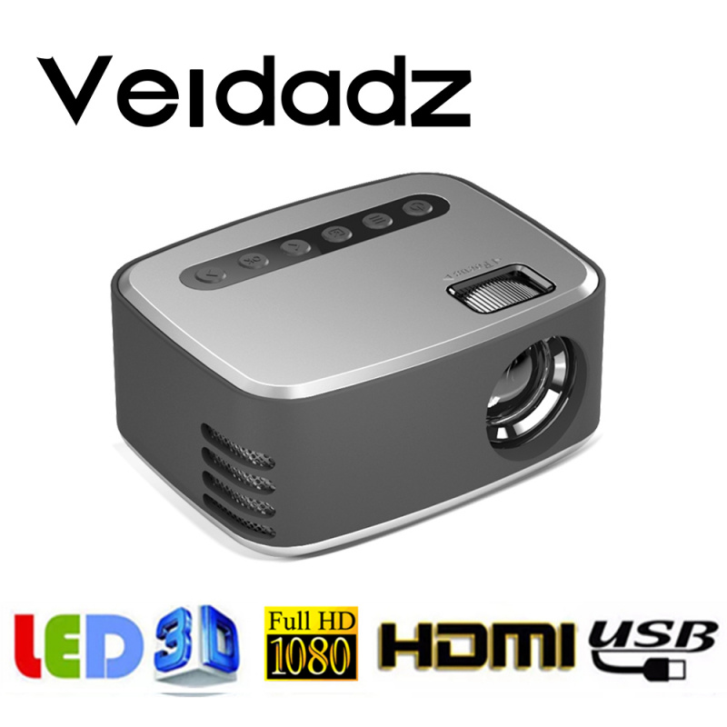 投影機VEIDADZ 新款 T20 迷你便攜收納包 1080P USB 高清 320x240 像素 LED 家庭照片媒體視頻播放器電影放映機