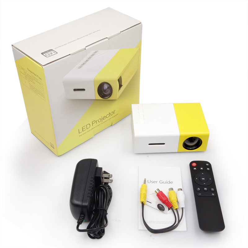 投影機AAO YG300 YG310 Portable LED Mini Projector Home Theater Game Video Player SD HDMI-compatible USB Speaker YG-300 Child Beamer