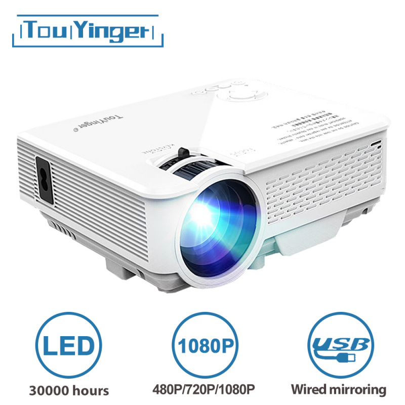投影機TouYinger M4 Mini LED projector support Full HD video beamer for Home Cinema theater Pico movie projectors