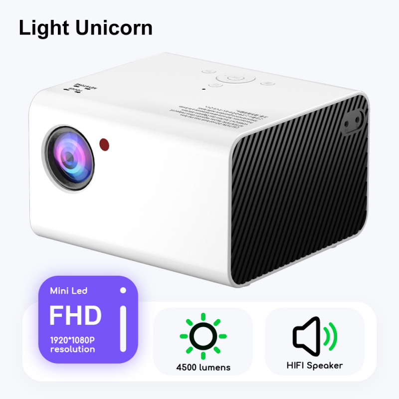 投影機Touyinger H5 LED 迷你投影儀原生 1080P 便攜式視頻投影儀 3D Wifi Android 可選智能投影儀適用於家庭影院