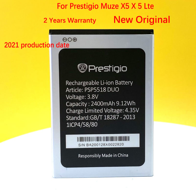 手機電池有現貨 100% 全新原裝電池適用於 Prestigio PSP5518 DUO Muze X5 X 5 Lte 手機 + 追踪號碼