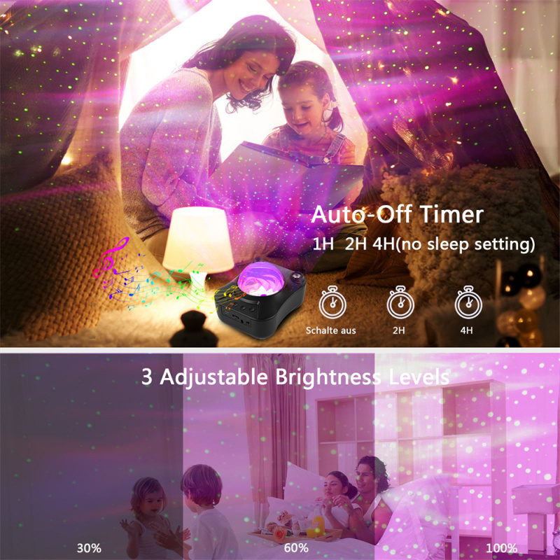 投影機銀河投影儀激光投影儀 xk32 LED 極光海浪投影帶白噪聲星星夜燈兒童臥室