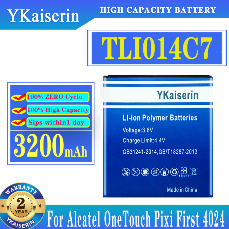 手機電池YKaiserin 全新 TLi014C7 手機電池適用於阿爾卡特 One Touch Pixi First 4024D 4.0  手機電池 + 追踪號碼