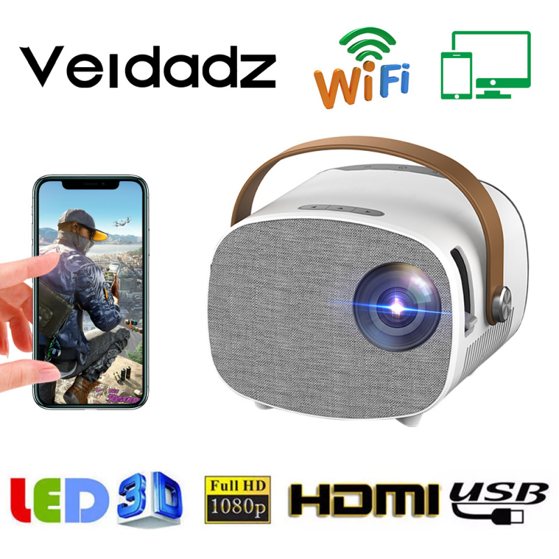 投影機VEIDADZ YG230 LED 便攜式 100 英寸顯示屏家庭電影投影儀 1080P 支持視頻光束用於聖誕禮物