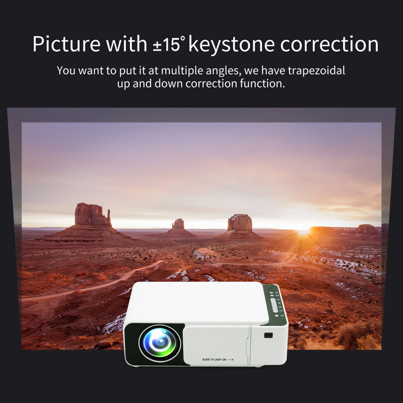 投影機迷你家庭影院投影儀 1080P 支持 170 英寸顯示屏 內置揚聲器 帶 HD AV USB VGA 接口便攜式投影儀