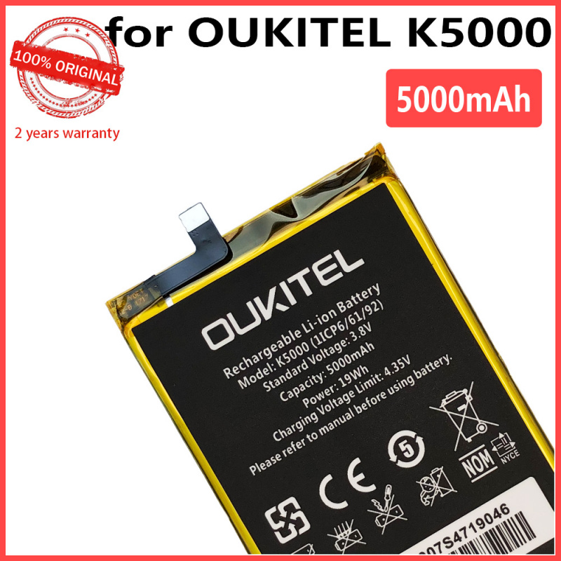 手機電池100% 原裝 5000mAh K5000 可充電電池適用於 Oukitel K5000 K 5000 lite 手機高品質電池帶追踪號碼