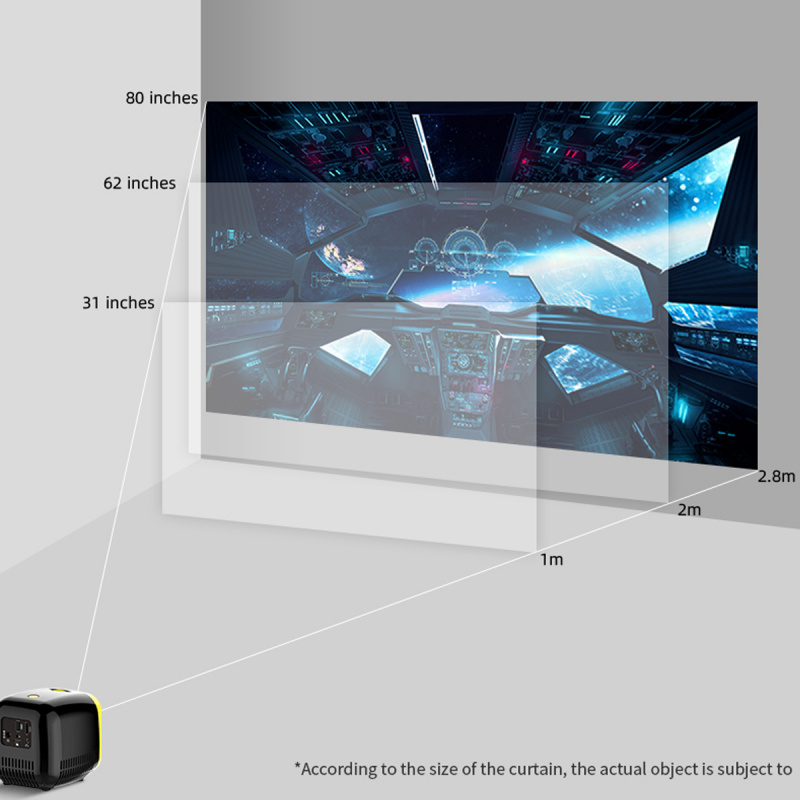 投影機VEDADZ 微型便攜式 L1 投影儀支持 1080p 全高清電影播放 1000 流明家庭娛樂影院