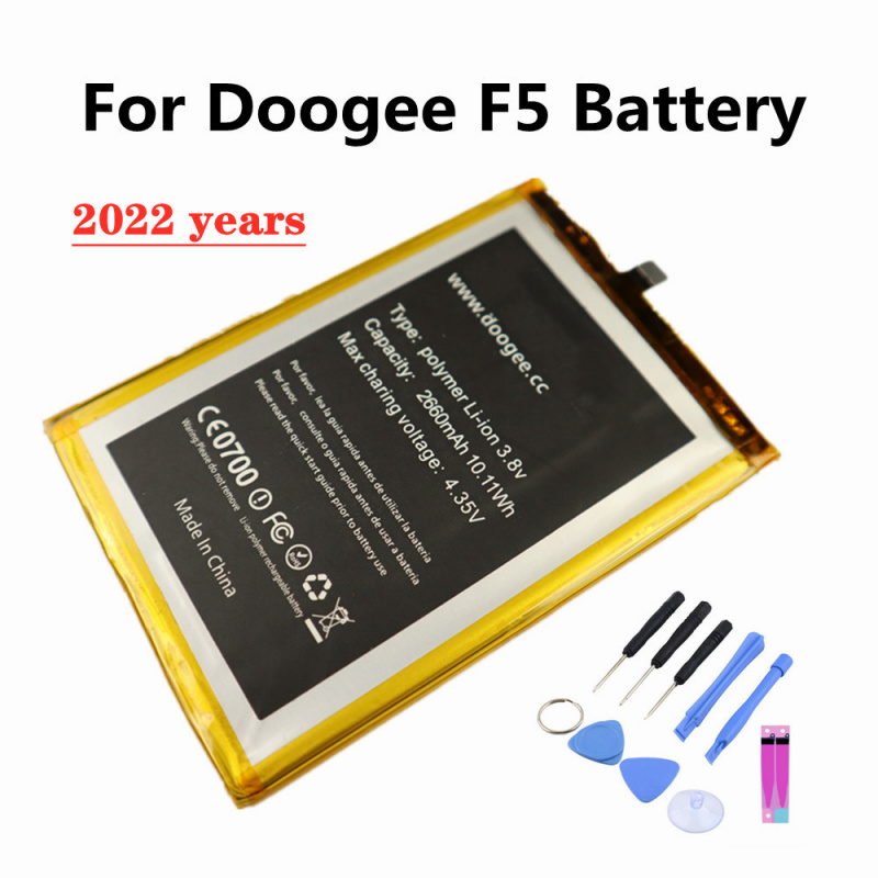 手機電池2022 年全新 2660mAh F5 電池適用於 Doogee F5 手機備用 Bateria 高品質更換電池 + 工具
