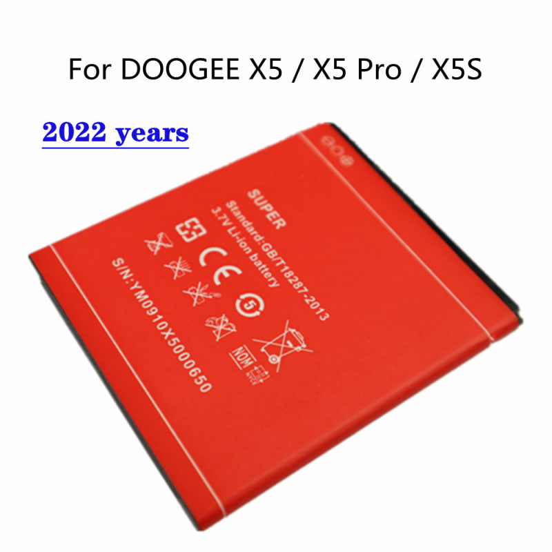 手機電池2022 年全新原裝 X5 電池適用於 DOOGEE X5   X5 Pro   X5S x5Pro x5 S 3100mAh 高容量手機電池