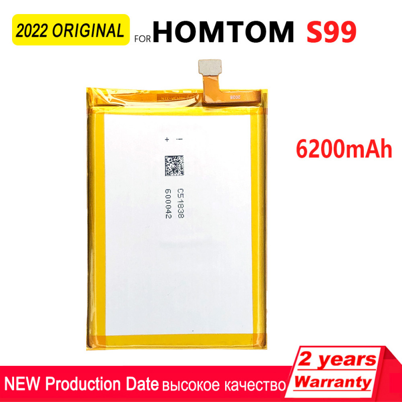手機電池100% 原裝 6200mAh S99 可充電手機電池適用於 HOMTOM S99 高品質替換電池，帶追踪號碼