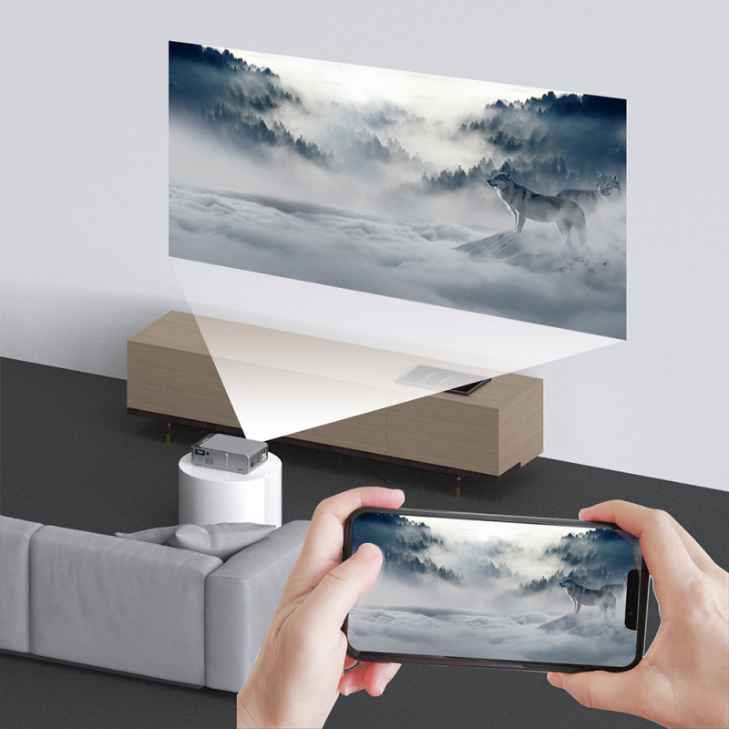 投影機ALSTON T6 Mini Led Projector Support 4K 3D Android WiFi Movie Game Portable Cinema Beamer For Smartphone with Gift