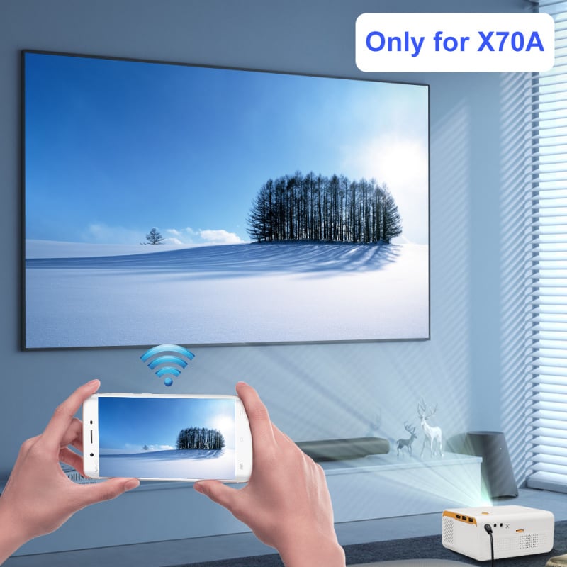 投影機Light Unicorn X70 便攜式 LED 迷你投影儀支持 1080P Wifi 可選 視頻投影儀 HDMI 兼容 USB 用於家庭影院