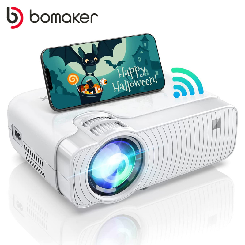 投影機BOMAKER GC357 WIFI 迷你投影儀原生 720p 支持 LED 視頻投影儀用於手機鏡像 Android 可選