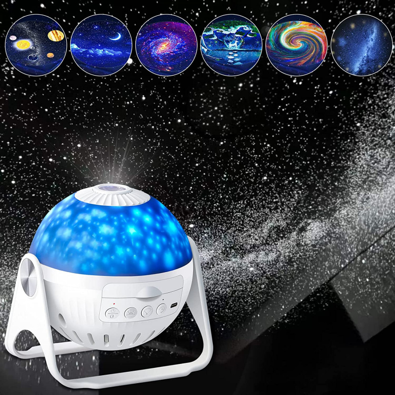 投影機Galaxy 投影儀 7 合 1 天文館投影儀夜燈帶星雲月亮旋轉星形投影儀，適用於天花板兒童房裝飾