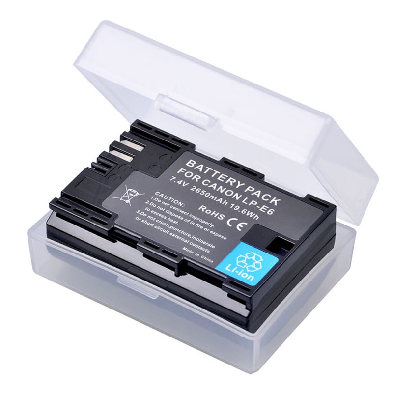 2650mAh LP E6 LPE6 Bateria LP-E6 E6N 相機電池 + 雙充電器 適用於佳能 EOS 5D Mark II III 50D 6D 60D 7D 70D 80D 90D EOS R