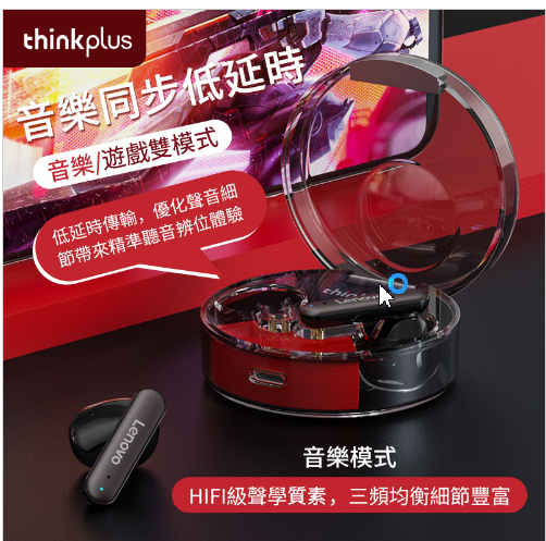 Lenovo 聯想Thinkplus LP10 TWS 半入耳式真無線藍牙耳機【2色】 