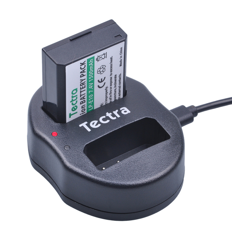 Tectra 3 件裝 LP-E10 LPE10 LP E10 鋰離子電池 + USB 雙充電器適用於佳能 1100D 1200D 1300D Rebel T3 T5 KISS X50 X70