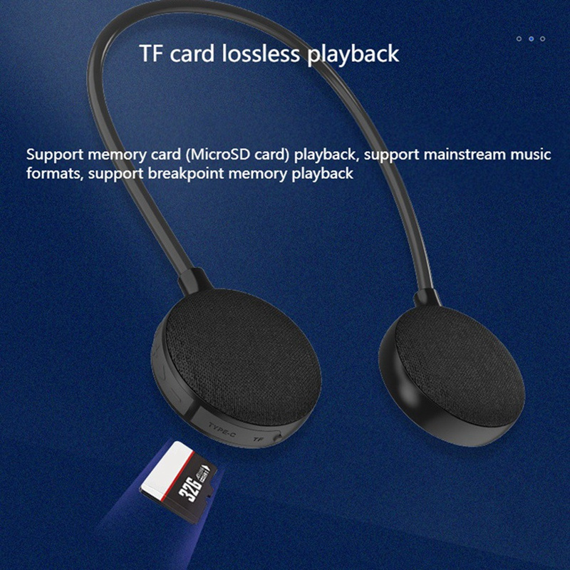 頸部藍牙 5.0 揚聲器無線低音環繞聲支持 SD 卡帶麥克風便攜式戶外音響
