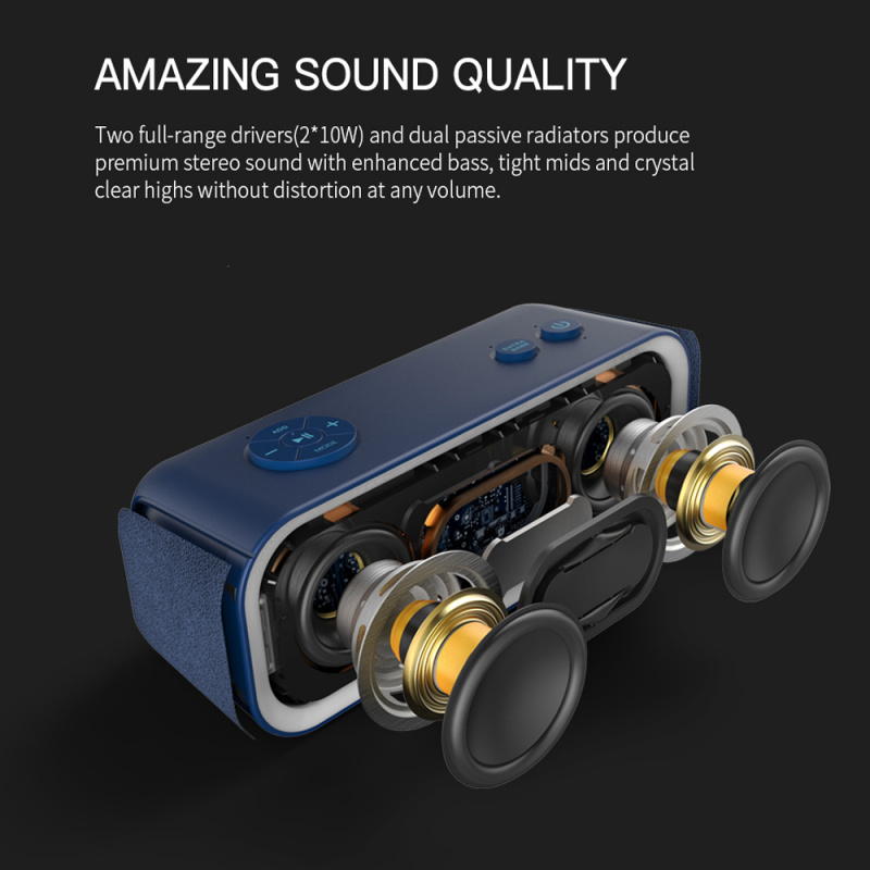 DOSS SoundBox Pro TWS 迷你無線藍牙音箱增強型低音立體聲音箱 IPX5 防水帶 LED 燈揚聲器
