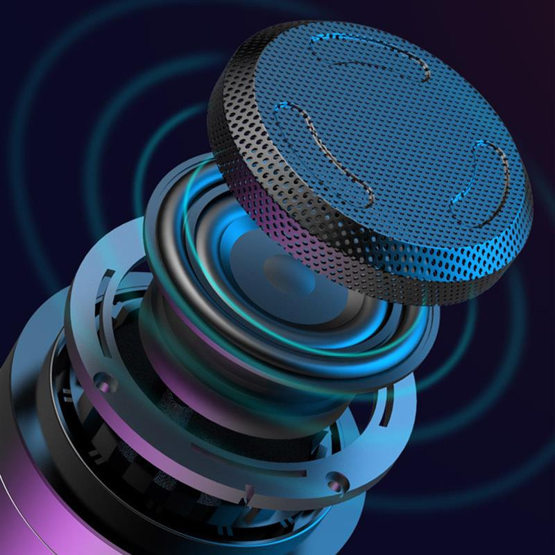 無線揚聲器深低音立體聲揚聲器後視鏡顯示迷你語音播報藍牙兼容汽車音響帶燈