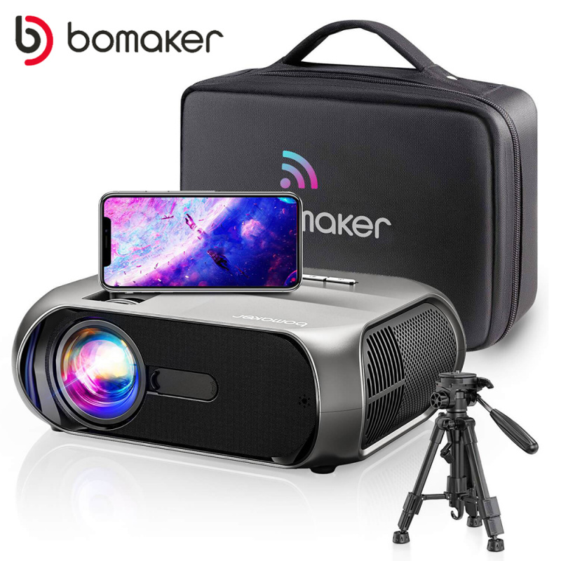 投影機BOMAKER LED Projector Android WIFI Full HD Support 1080P 300 inch Big Screen Projector Home Theater Video Beamer with Bracket
