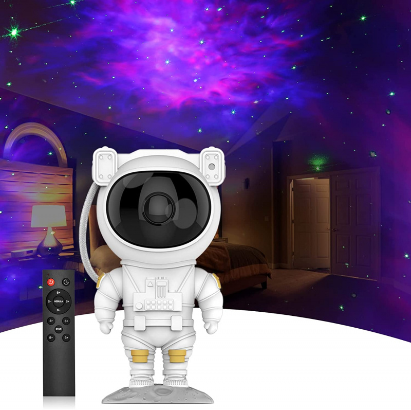投影機360° 可調節星雲銀河 LED 夜燈宇航員投影儀兒童成人嬰兒臥室和遊戲室聖誕裝飾