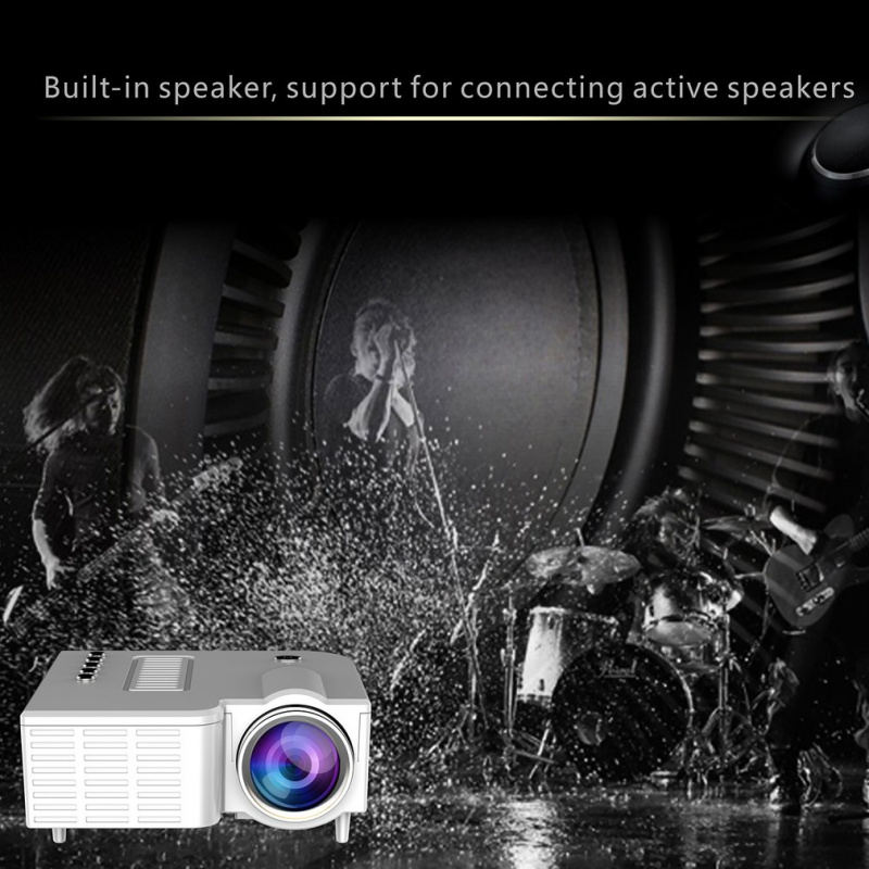 投影機美國插頭 UC28C+ 家庭投影儀迷你微型便攜式 1080P 高清投影迷你 LED 投影儀適用於家庭影院娛樂