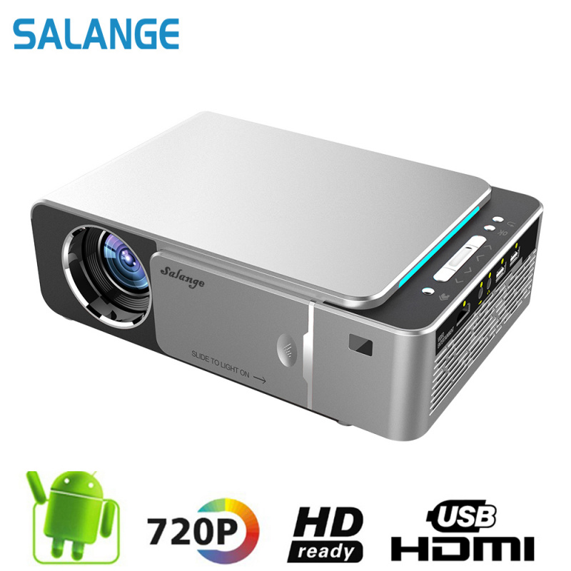 投影機Salange P20 Led Portable Projector for Home Theater Video Proyector 720P 2600 Lumens Android 7.1 HDMI USB AV VGA E