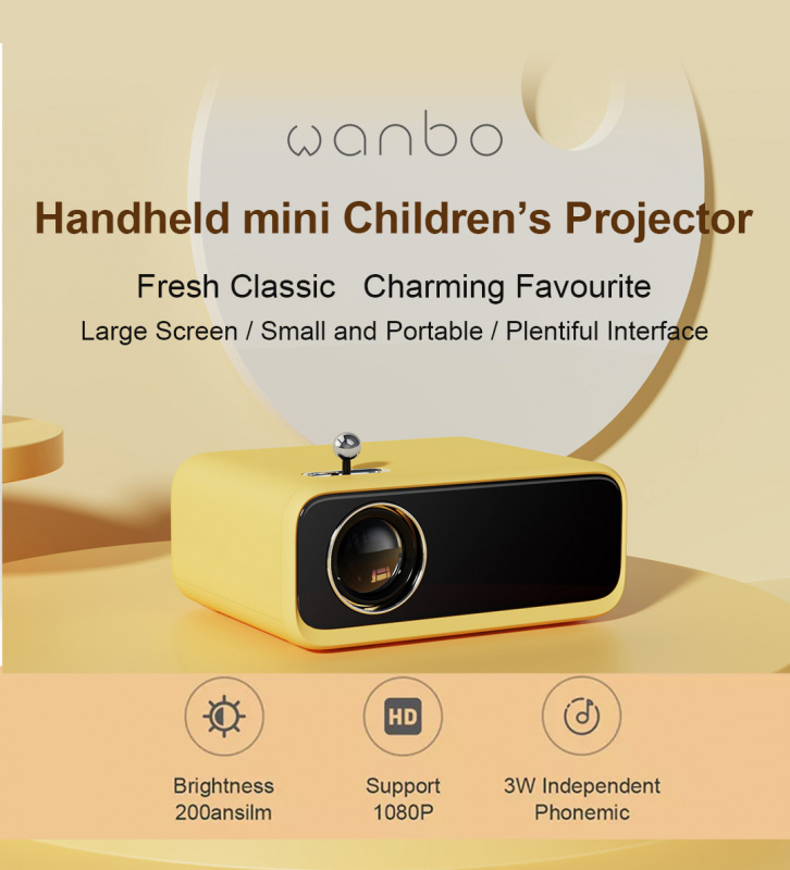 投影機萬博迷你LED便攜式投影儀200ANSI流明手持投影1080P支持120英寸兒童娛樂家庭影院