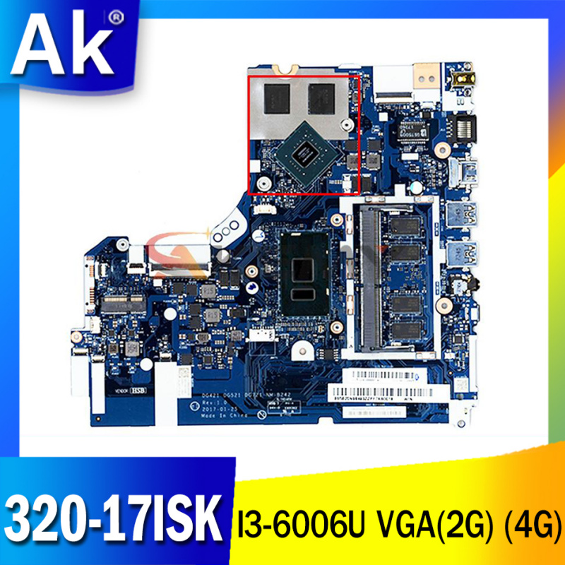 筆記本電腦適用於聯想 Ideapad 320-17ISK 筆記本電腦主板 CPU I3-6006U VGA 2G   4G  編號 NM-B242 FRU 5B20N86794 5B20N86792