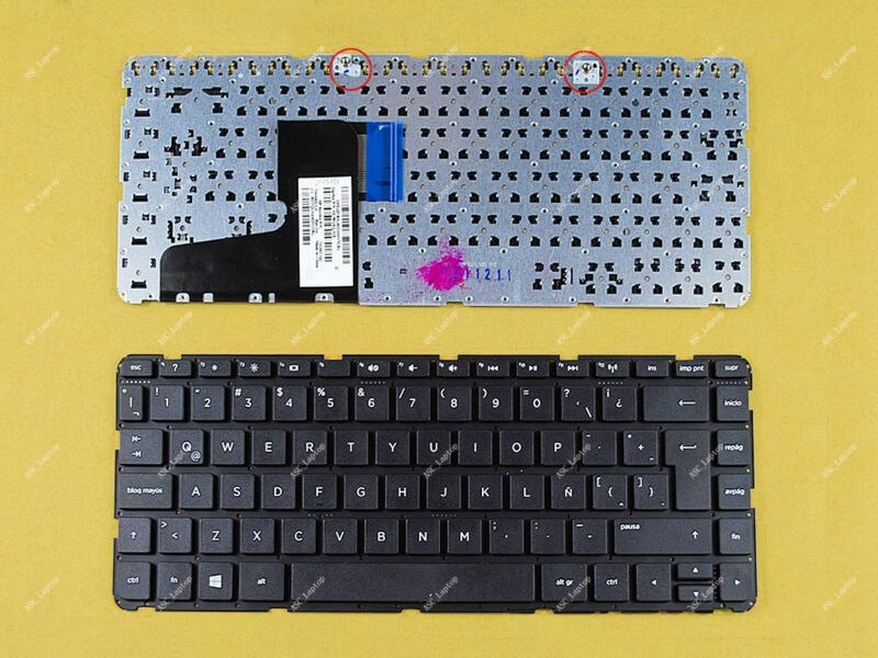 全新拉丁西班牙語 Teclado 鍵盤適用於 HP Home 14-y000 14-y001la 14-y002la 14-y005la 筆記本電腦，黑色無框架