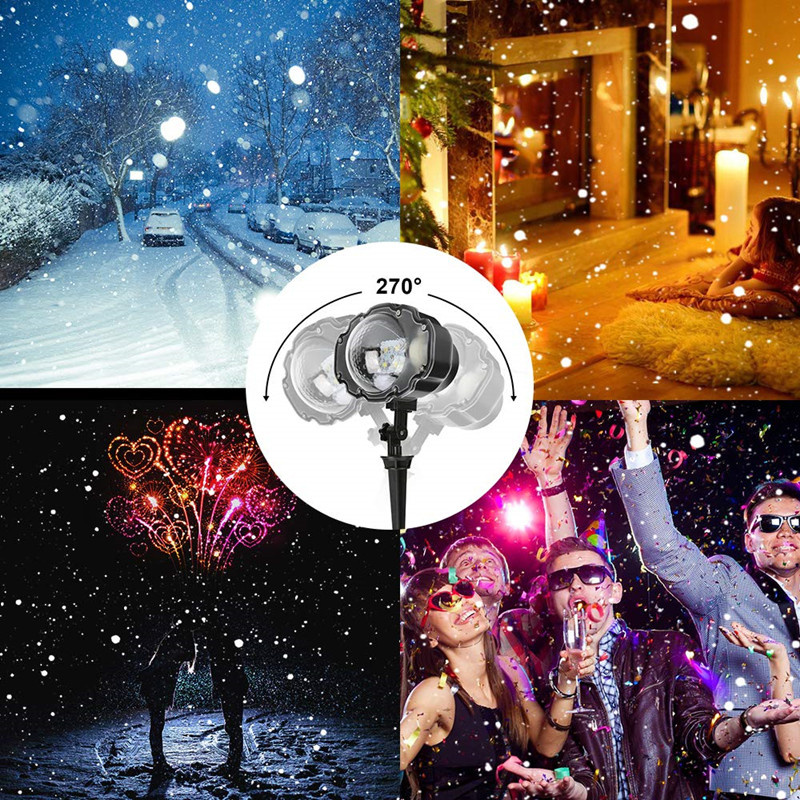 投影機降雪 LED 燈投影儀，Sanwsmo 聖誕雪燈，降雪投影燈動態雪景聚光燈用於花園