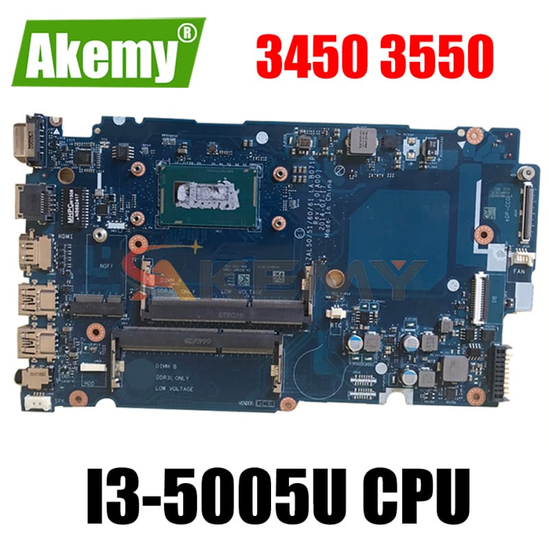 筆記本電腦Akemy 全新 I3-5005U 適用於戴爾 Latitude 3450 3550 筆記本電腦主板 ZAL50 51 60 61 LA-B071P CN-068RW5 68RW5 主板 100% 測試