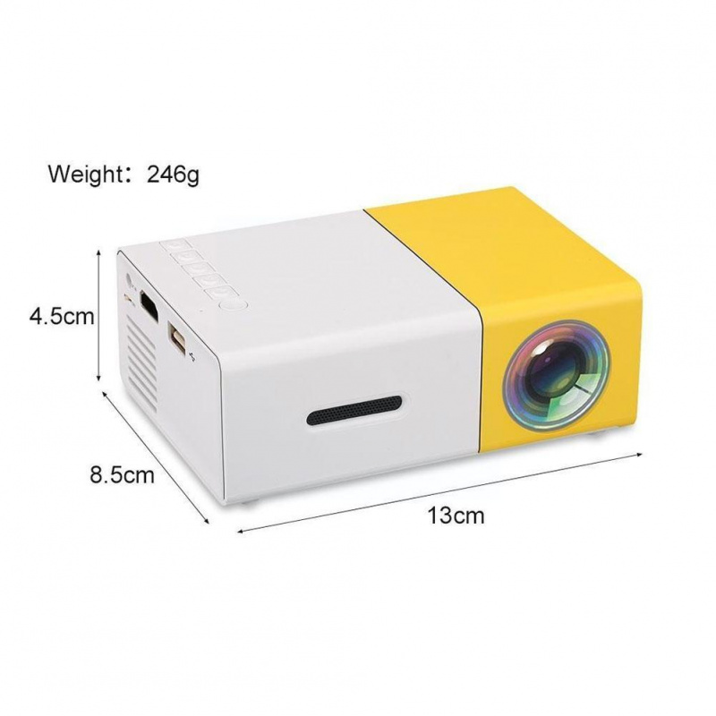 投影機適用於 Yg300 Pro Led 迷你投影儀 1920 1080 像素支持 - 兼容的 USB 便攜式家用 1080p 視頻音頻媒體播放器