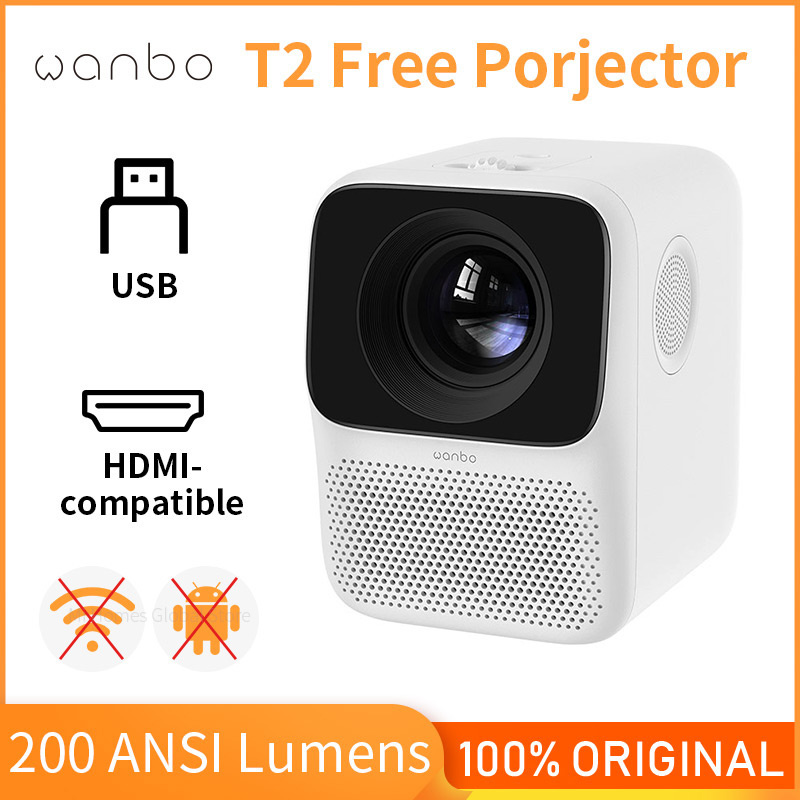 投影機Global Version Wanbo T2 Free Projector Portable LCD Mini LED Projector 1280 720P No Android WIFI Home T