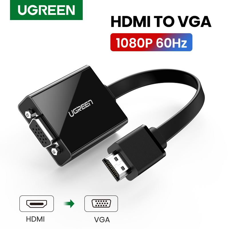 筆記本電腦UGREEN Active HDMI to VGA Adapter with 3.5mm Audio Jack HDMI Male to VGA Female 1080P for PC Laptop Raspberry
