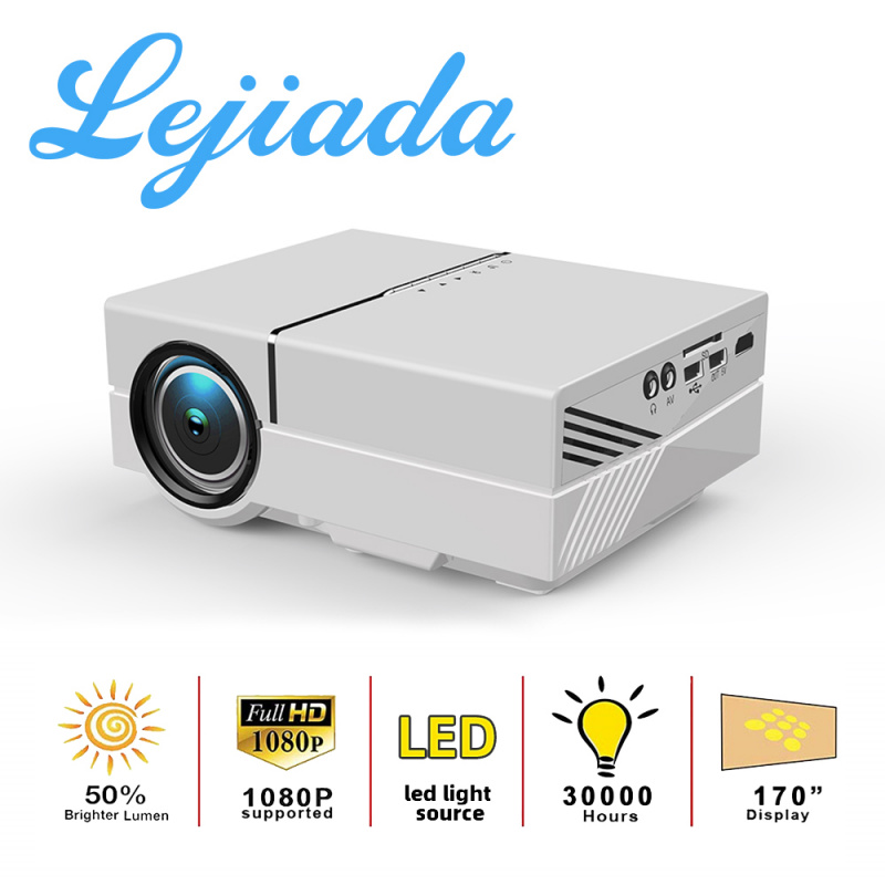 投影機LEJIADA YG450 LED 投影儀 170 英寸全高清 1080P 支持家庭影院電影媒體播放器的多媒體接口