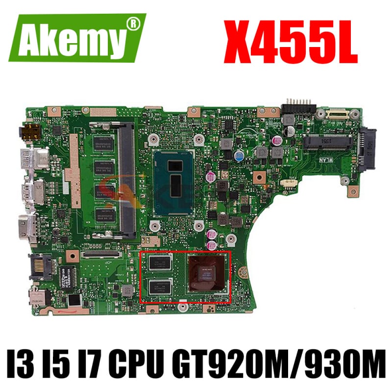 筆記本電腦X455LJ 主板 I3 I5 I7 CPU 4GB RAM GT920M GT930M 適用於華碩 X455L X455LF X455LD A455L F455L K455L X454L 筆記本電腦主板