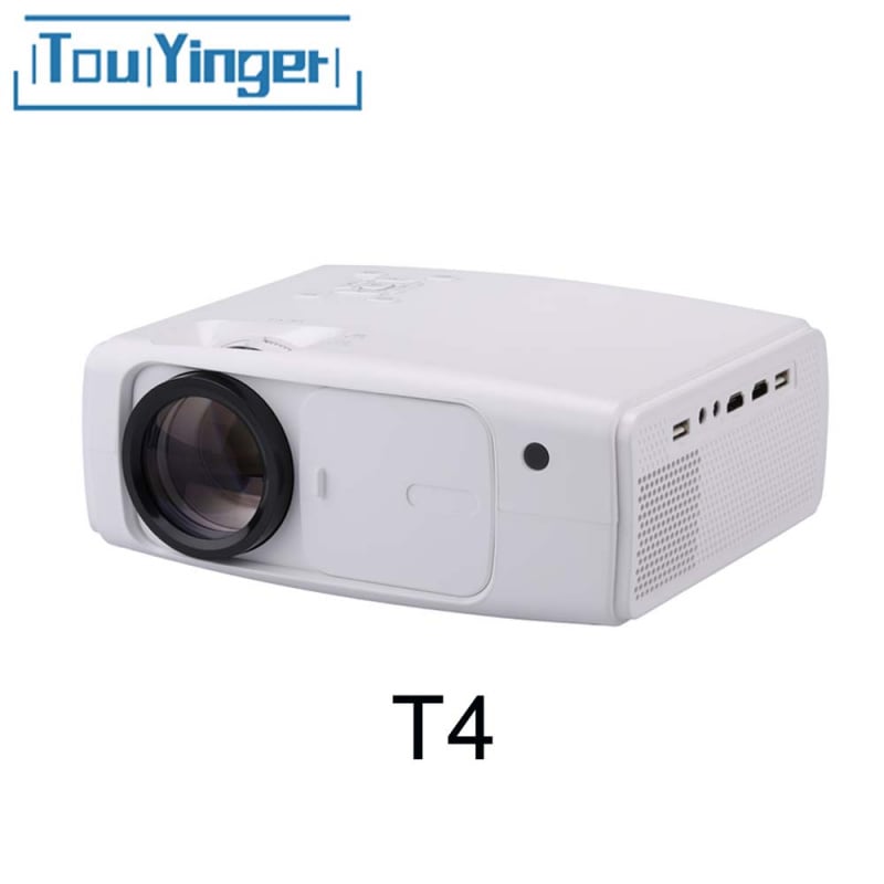 投影機TouYinger T4 LED 迷你投影儀 1080P 全高清數據顯示投影儀便攜式投影儀家庭影院 8500 流明 HDR 視頻戶外電視