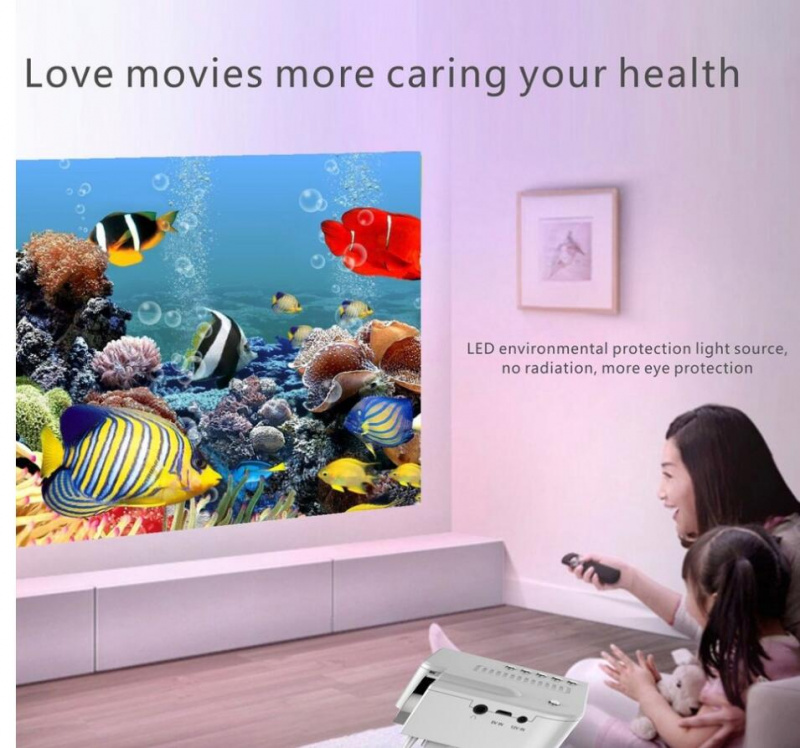 投影機UC28C+ 家庭投影儀迷你微型便攜式 1080P 高清投影迷你 LED 用於家庭影院娛樂黑色或白色